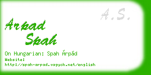 arpad spah business card
